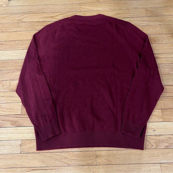 Lands End Sweater Mens Large Red 100% Cashmere Crewneck Pullover Soft Jumper - Picture 3 of 7